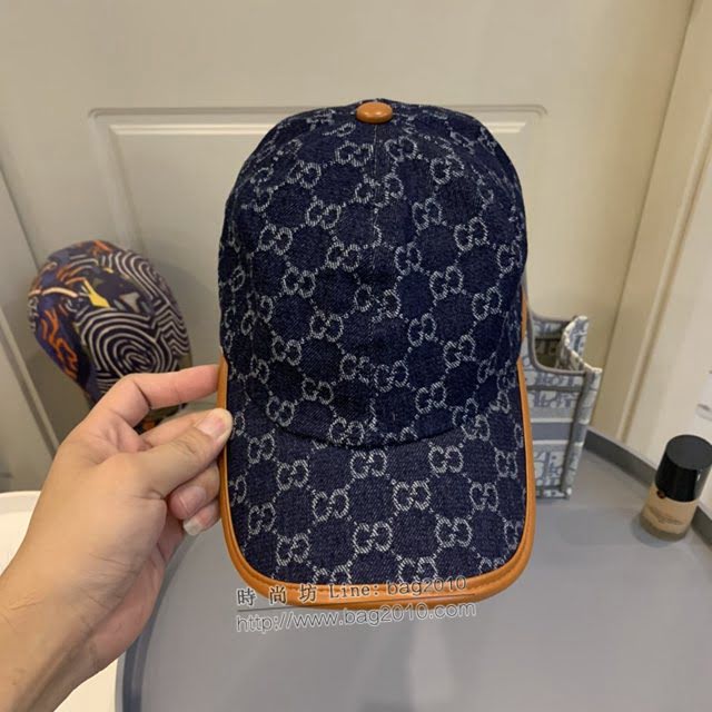 Gucci男士帽子 古馳爆款做舊牛仔包邊棒球帽鴨舌帽  mm1668